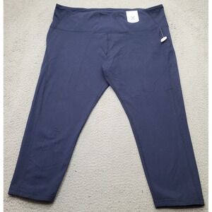 Xersion 7/8 Leggings Womens 3X Blue Stretch Performance Yoga Workout High Waist